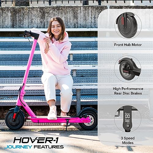 Hover-1 Journey Electric Scooter 14MPH, 16 Mile Range, 5HR Charge, LCD Display, 8.5 Inch High-Grip Tires, 220LB Max Weight, Cert. & Tested