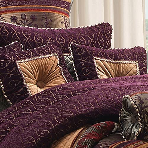 Riverbrook Home 100% Polyester Comforter Set, Queen, Hillcrest - Ivory/Gold, 9 Piece Set