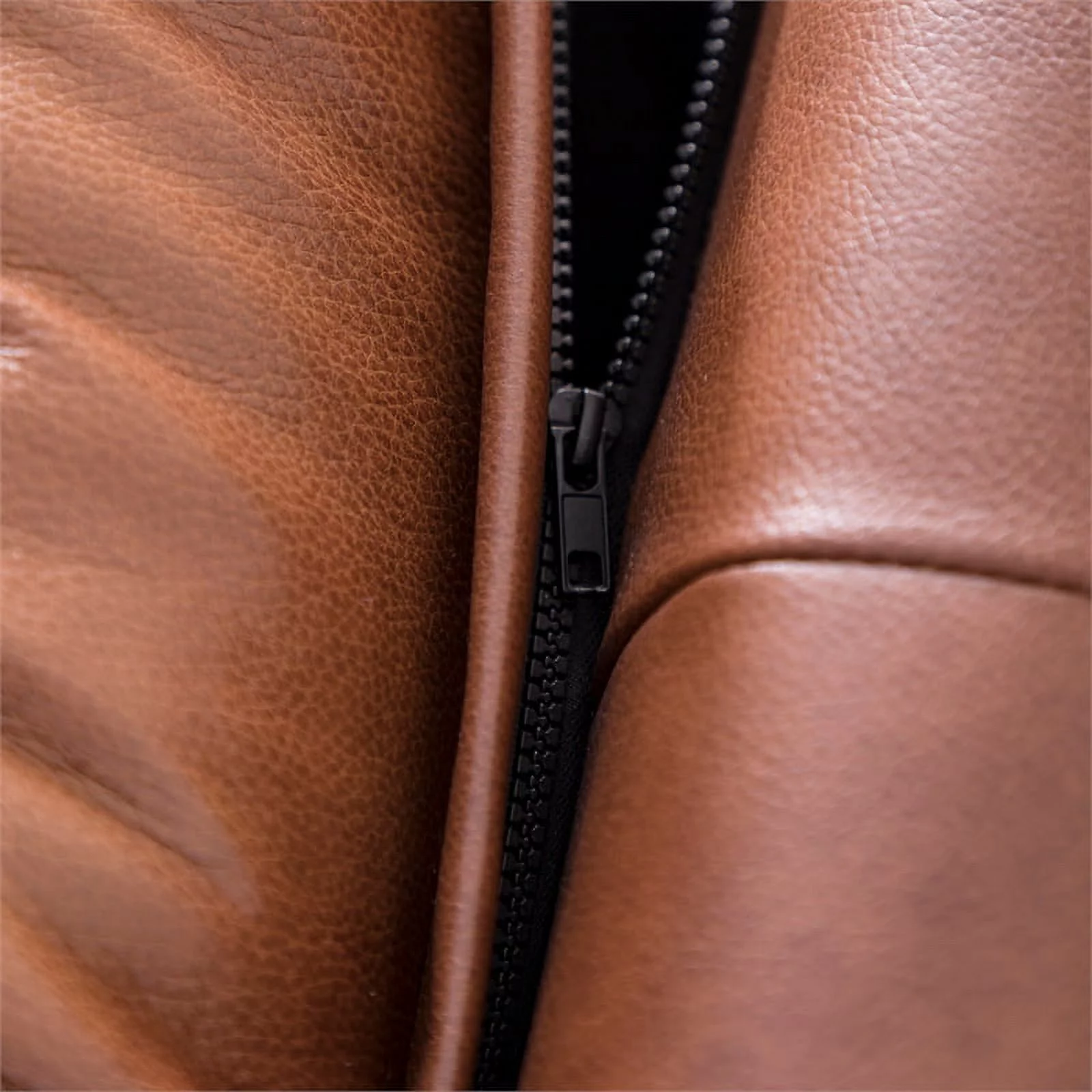 Bowery Hill Mid-Century Leather Sofa in Cobblestone Brown