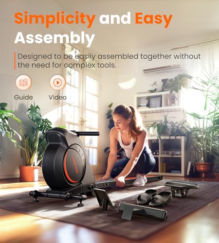 YOSUDA Magnetic/Water Rowing Machine for Home - Rower Machine Use with Bluetooth, App Supported, Rowing Machine for Taller Power Athletes