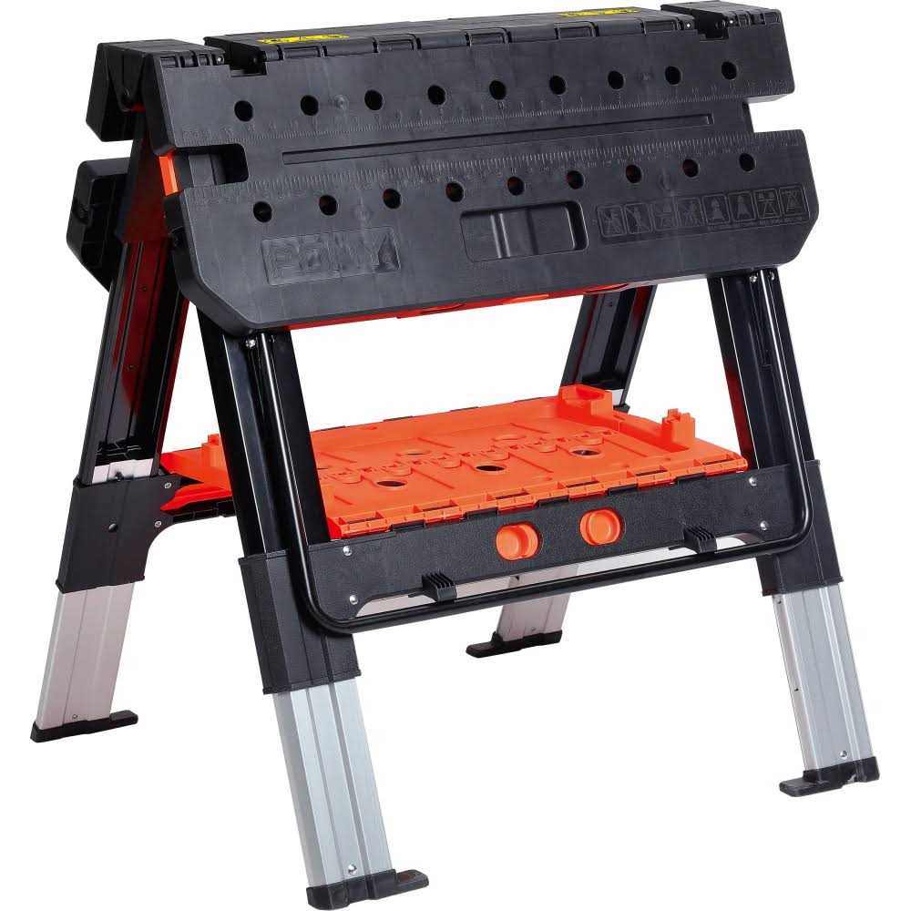 Pony 31-in W x 32-in H Black and Orange Plastic Adjustable Height Work Bench - Shop Hardware Tools Online Store