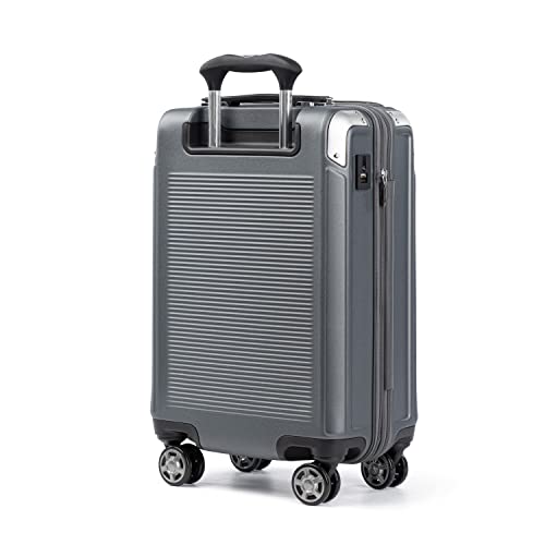 Travelpro Platinum Elite Hardside Expandable Carry on Luggage, 8 Wheel Spinner, TSA Lock, Hard Shell Polycarbonate Suitcase, Metallic Sand