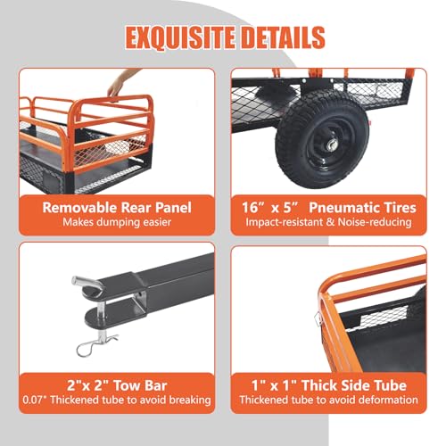 ATV Trailer Steel Dump Cart