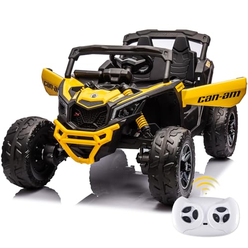 SOAR 24V Ride On Toys - UTV for Kids, 2 Seats Remote Control, 4 Wheeler Quad Off-Road, 7AH Battery Powered 2WD/4WD, Licensed Can-Am, Parental Mode