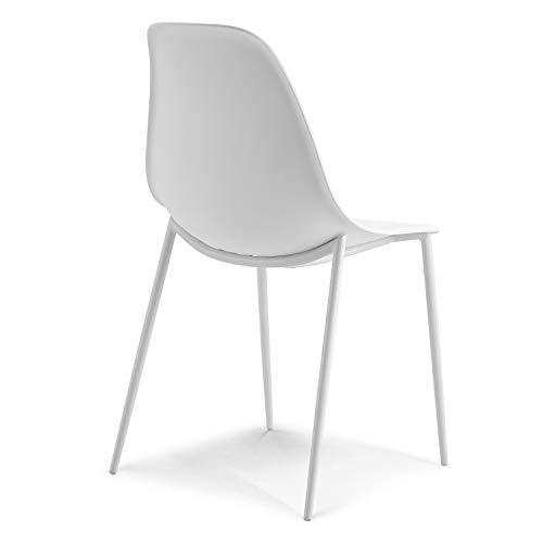 POLY & BARK Isla Modern Kitchen Chairs Set of 4 - Plastic Dining Chair with Metal Legs