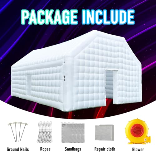 Large Black Inflatable Nightclub 20X16.5X12Ft Disco Cube Gazebo Event House with Logo Area Portable Inflatable Party Tent for Birthday, School Events