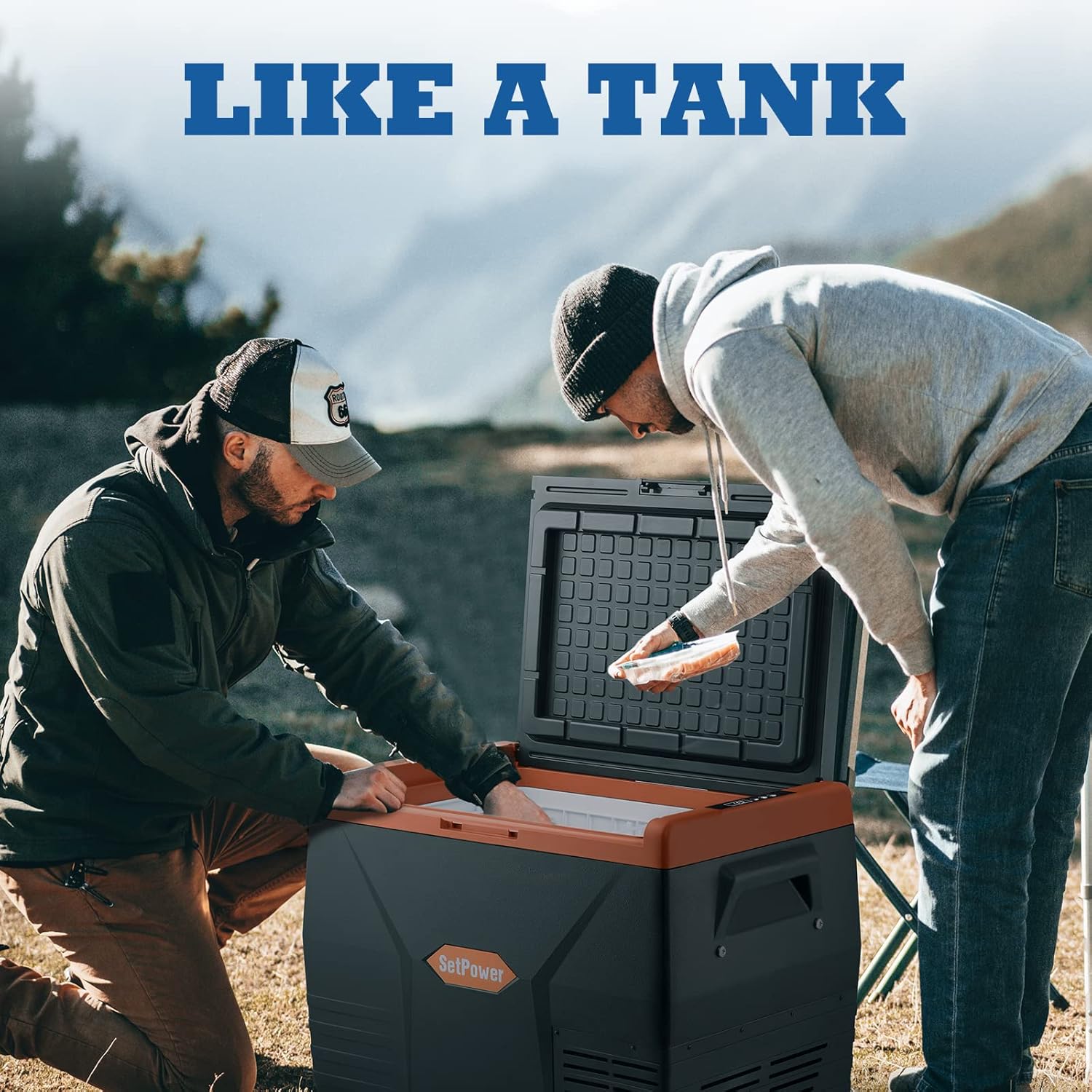 SetPower TC65 Portable Refrigerator, 12 volt Refrigerator, Portable Freezer Fridge, Electric Cooler, Power by DC & AC & Solar Panel & Power Station