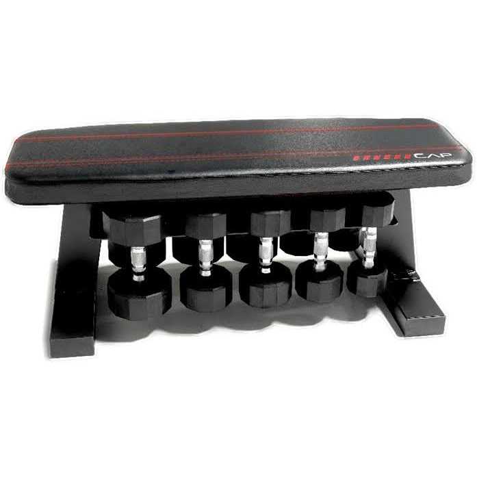 Cap Deluxe Exercise Training Flat Bench with Dumbbell Storage - Sports Supplies Online Store