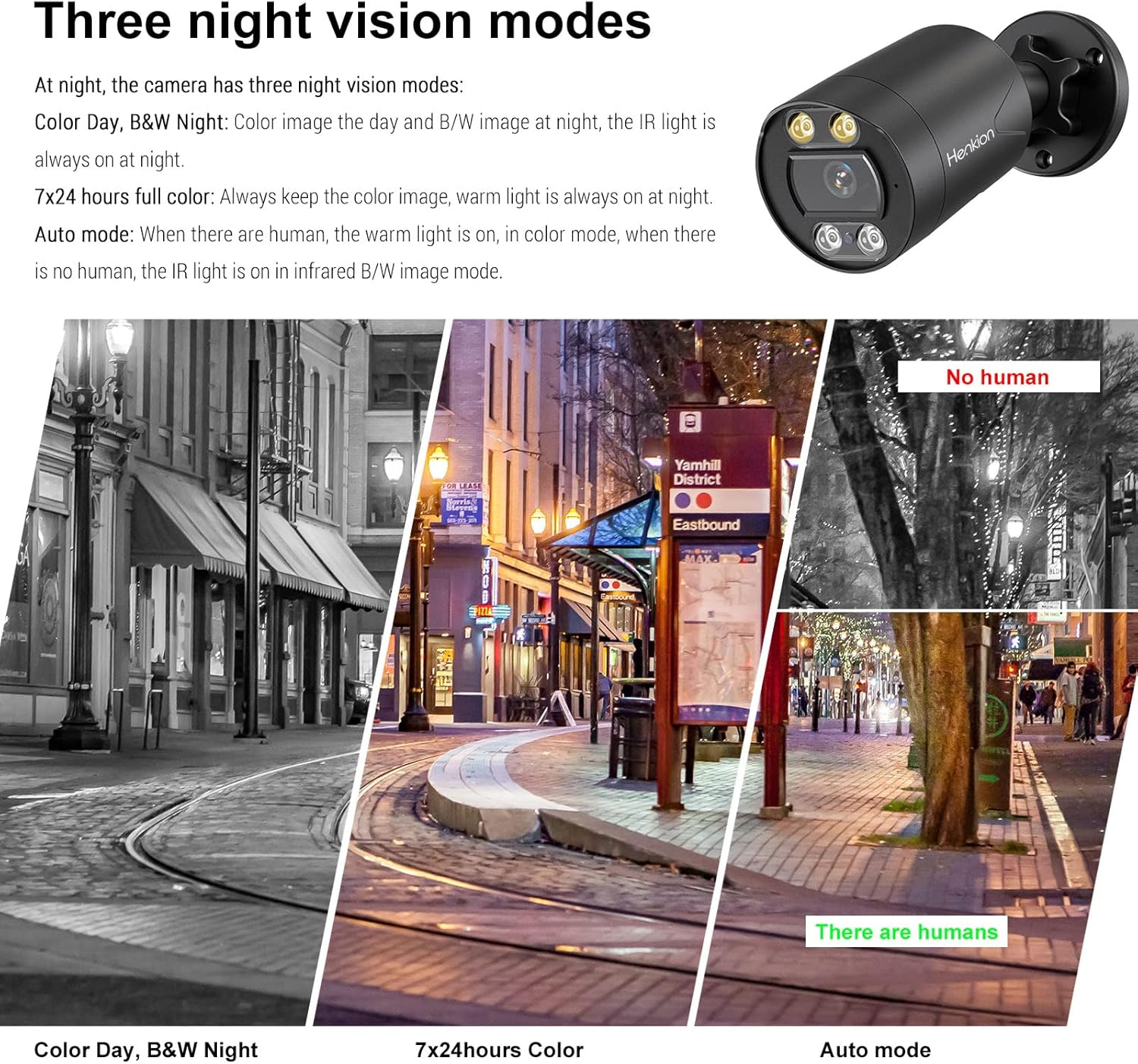 4K POE Home Security Camera System,Henkion 8CH NVR System 4pcs Wired 8MP Outdoor POE IP Cameras,8-Channel H.265 AI NVR,Starlight Color Night Vision