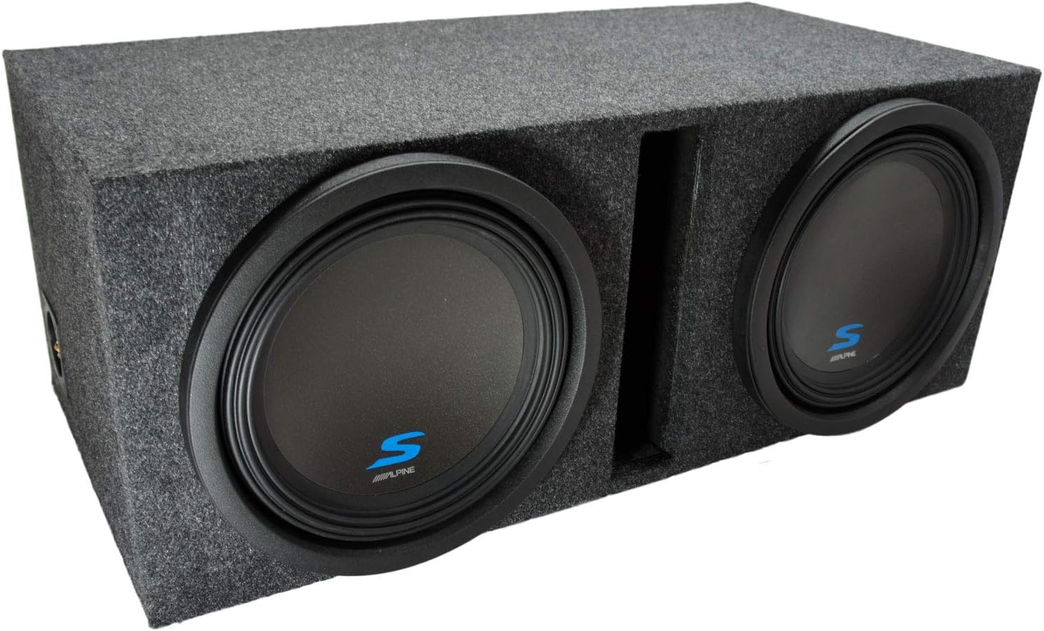 Alpine Bundle Compatible with Universal Car S-W12D2 Type S Dual 12 Custom Loaded Vented Sub Box Enclosure