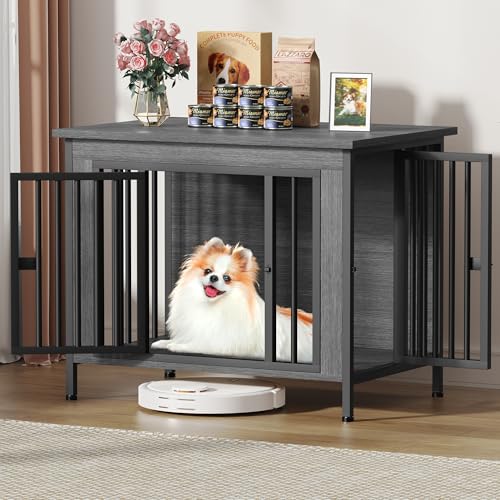 EasyCom 39.96" XL Wooden Large Dog Crate Furniture for Medium and Large Breed