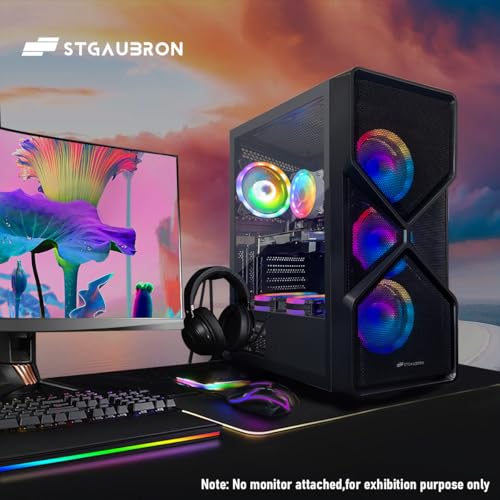 STGAubron Gaming PC Computer Desktop, GeForce RTX 2060 Super 8G, Intel Core I7 8th up to 4.1GHz, 16G DDR4, 1T SSD, WiFi 6 & BT 5.2, RGB Fan x6