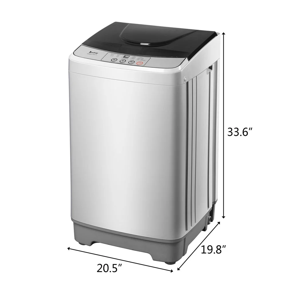SalonMore 13.3lbs Portable Full Automatic Washing Machine Spin Washer 8 Water Level W/Drain Pump