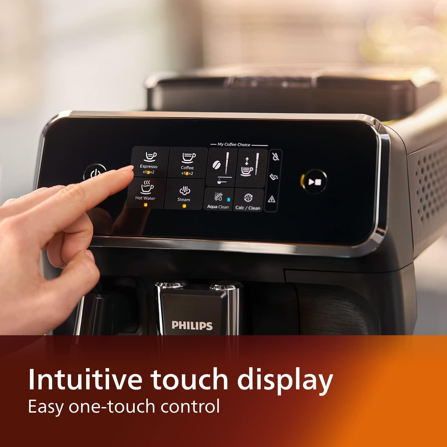Philips 2200 Series Fully Automatic Espresso Machine, LatteGo Milk Frother, 3 Coffee Varieties, Intuitive Touch Display, 100% Ceramic Grinder