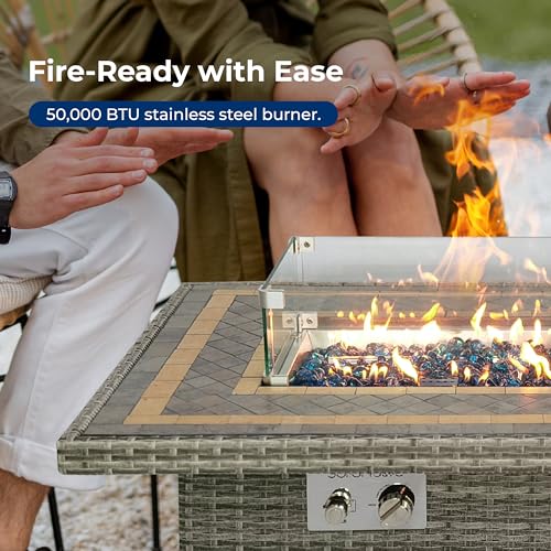 Outdoor Propane Fire Pit Table - CSA/ETL Certified Safe 50