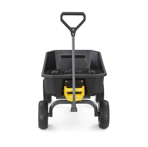 Gorilla Carts Heavy-Duty Dump Cart, Patented Quick-Release Dumping, Steel Frame, 600 lb Capacity, No-Flat 10-Inch Tires, Utility Wagon for Garden