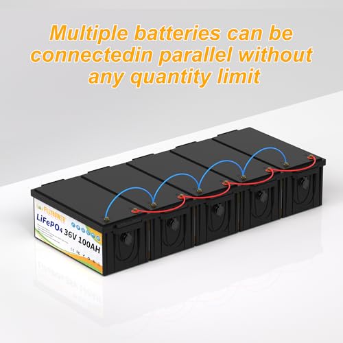 FLLYROWER 12V Lithium Battery 100AH With BMS and 16500 Deep Cycles 12V 100AH Lifepo4 Battery Grade A Cells for Marine Trolling Motor RV camping Solar