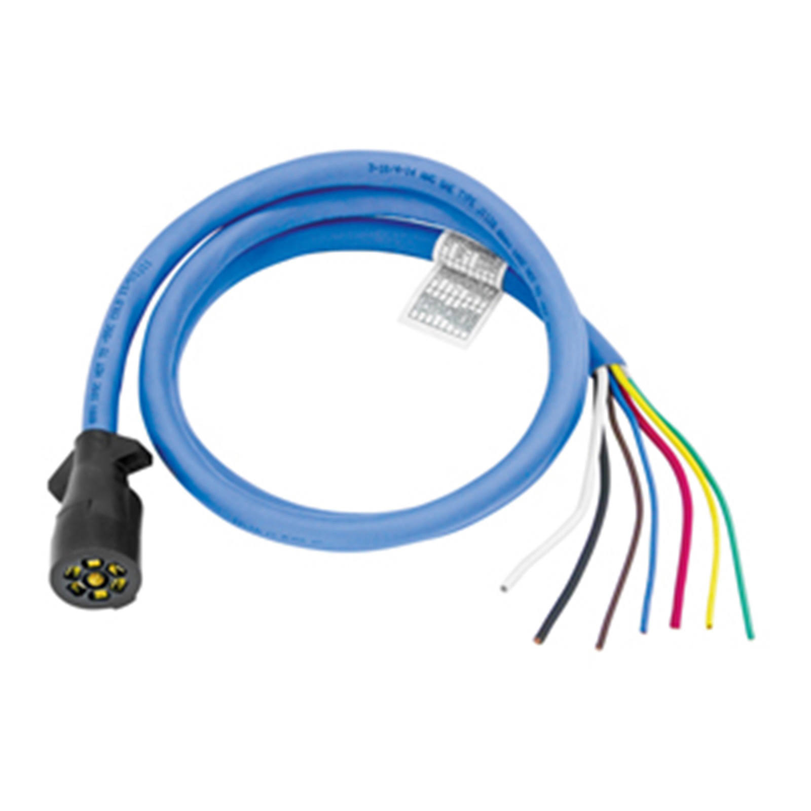 Bargman 54006-010 Molded Connector 7-Way with 8 ft Cable Trailer End
