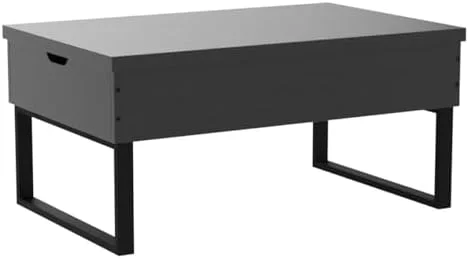 RUNFAYBIU Lift Top Coffee Table  4 in 1 Multi-  with  for Living Room  Modern Lift Dining Table with Shelves for Dining Reception Room  Rustic Brown