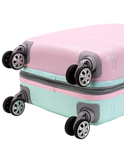 Rockland Melbourne Hardside Expandable Luggage with Spinner Wheels, 2TONENAVY, 2 Piece (20/28)