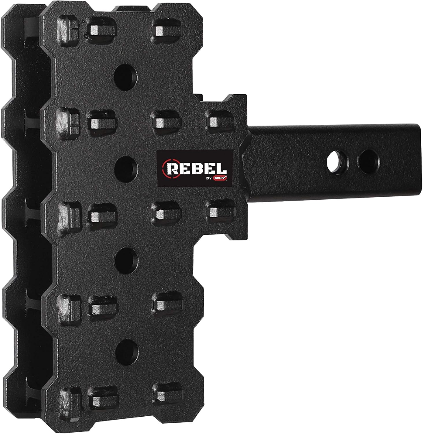 GEN-Y Rebel X Tactical Series-2" Hollow Shank, 4.5" Drop - 2.5" Raise Offset Shank 7k, Plate Hitch Only