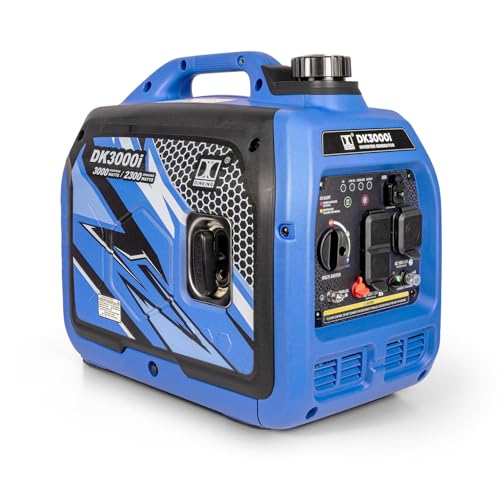 DK 5000W Gas Inverter Generator, Electric Start, 120V 240V Full Power Output, Dual or Tri-fuel Conversion Possible, Wheel & Handle Kit