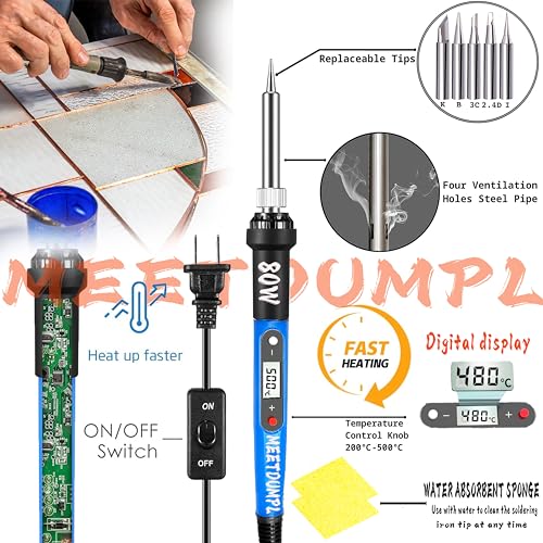 MEETDUMPL Stained Glass Kit，Stained Glass Kits for Adults，Glass Grinder，Stained Glass Grinder，5/8" + 1" Diamond Grinder Bit,80W Soldering Iron Kit