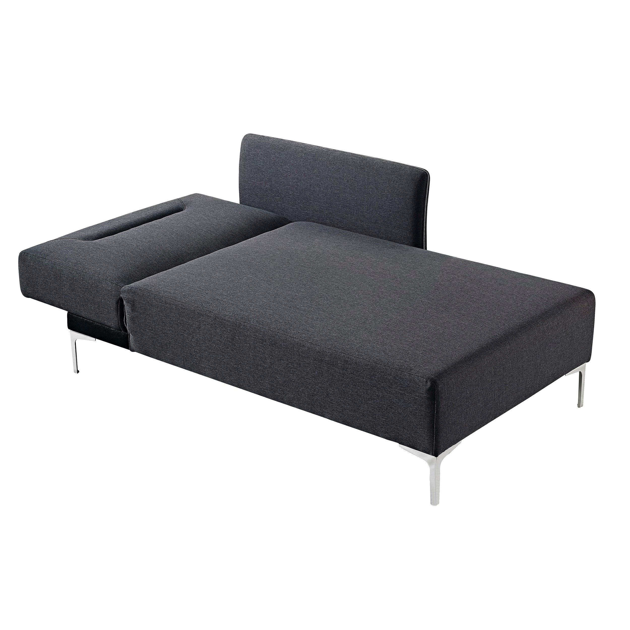 US Pride Furniture Ella Contemporary Fabric Upholstered Right Facing 2-Piece Sleeper Sectional Sofa, Black