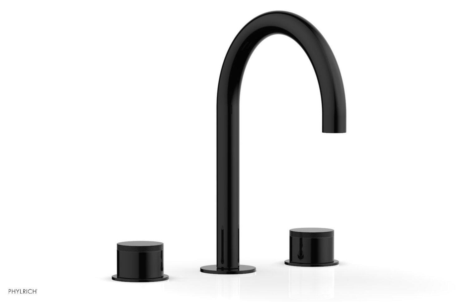 Phylrich Widespread Faucet Knurled Handle - Gloss Black 23001041