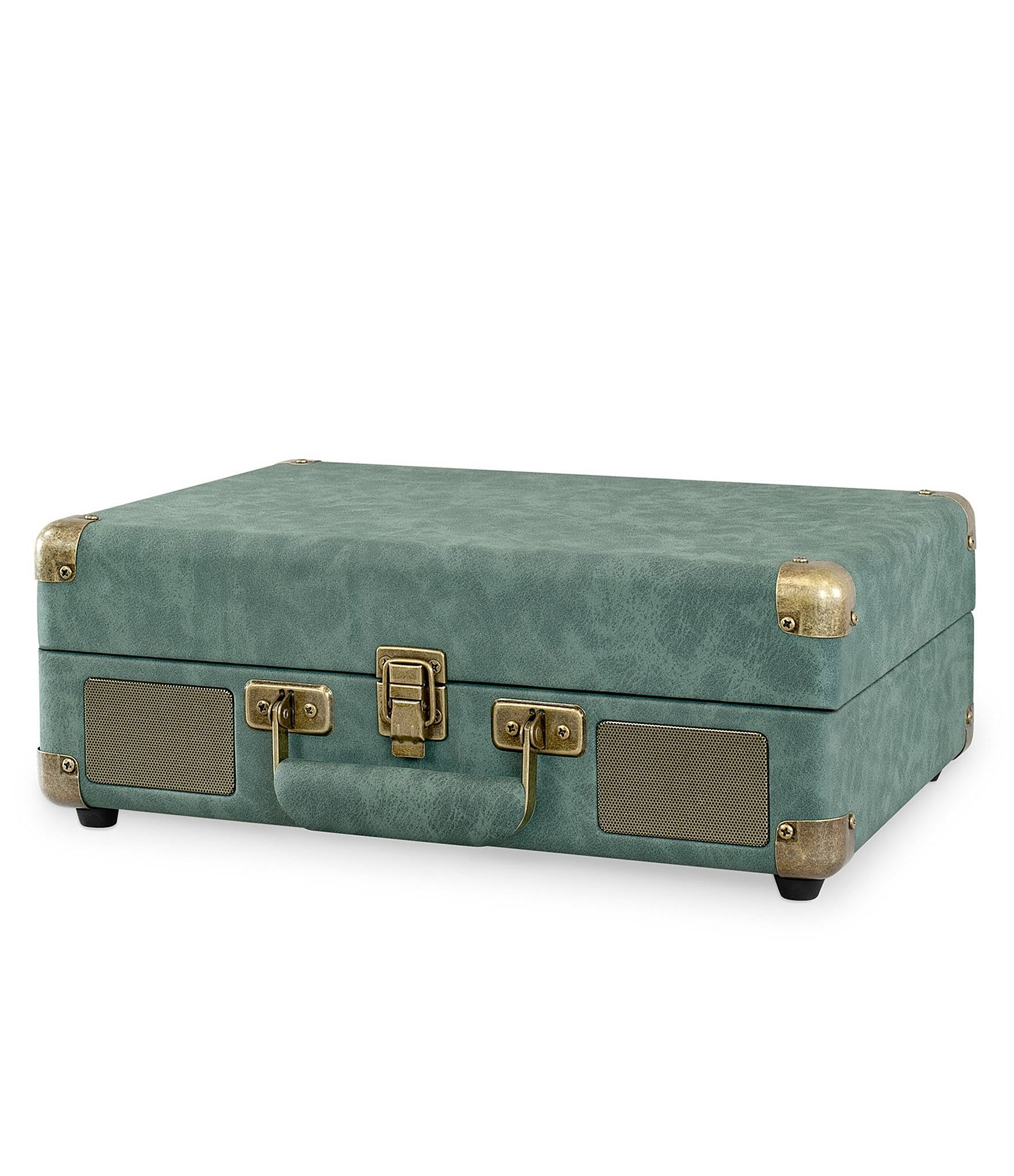 Victrola Bluetooth Suitcase Record Player with 3-Speed Turntable, Emerald Green
