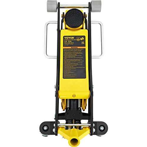 VEVOR 3 Ton Low Profile , Aluminum and Steel Racing Floor Jack with Dual Pistons Quick Lift Pump for Sport Utility Vehicle