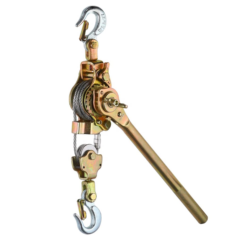 RLOZUI Heavy Duty Hand Puller with Cable Rope 2 Ton Hand Puller Come Along Cable Hoist Hooks 4400LB W/Heavy Duty Metal Gear for Lifting Pulling