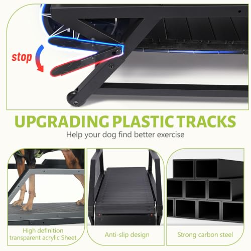 Dog Treadmill for Large/Medium Dogs, Non-Electric Canine Treadmill with Step Counter Dog Tred Treadmill for Indoor/Outdoor Up to 300lbs