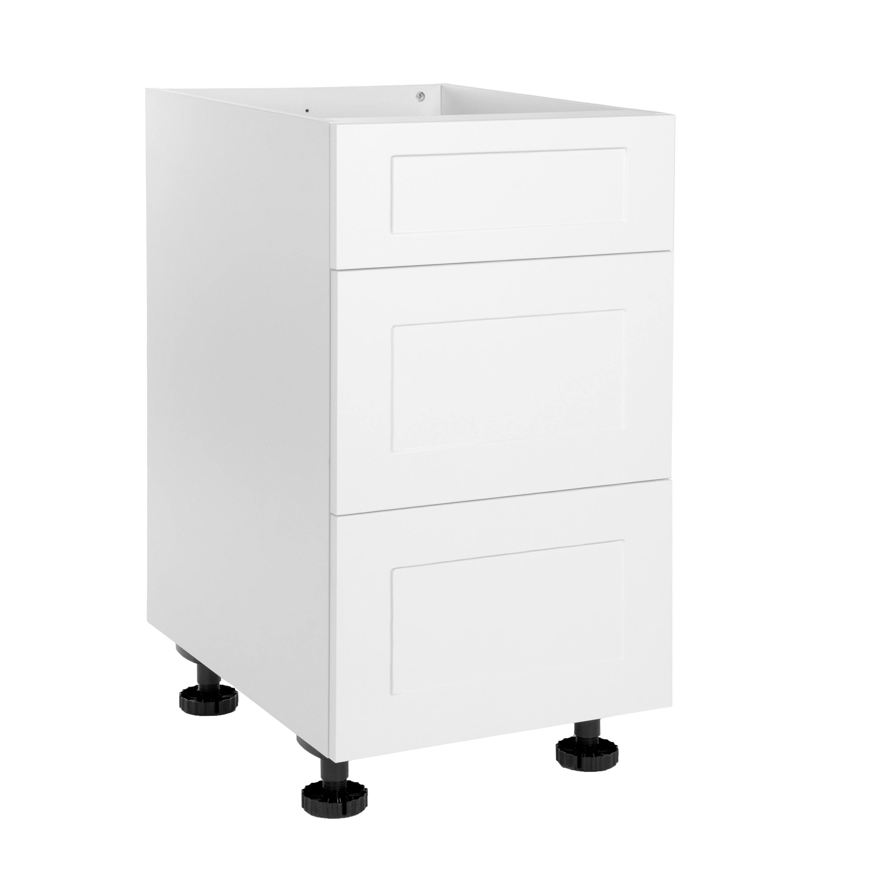 Cambridge Ready to Assemble Threespine 18 in. x 34.5 in. x 24 in. Stock Drawer Base Cabinet in Shaker White
