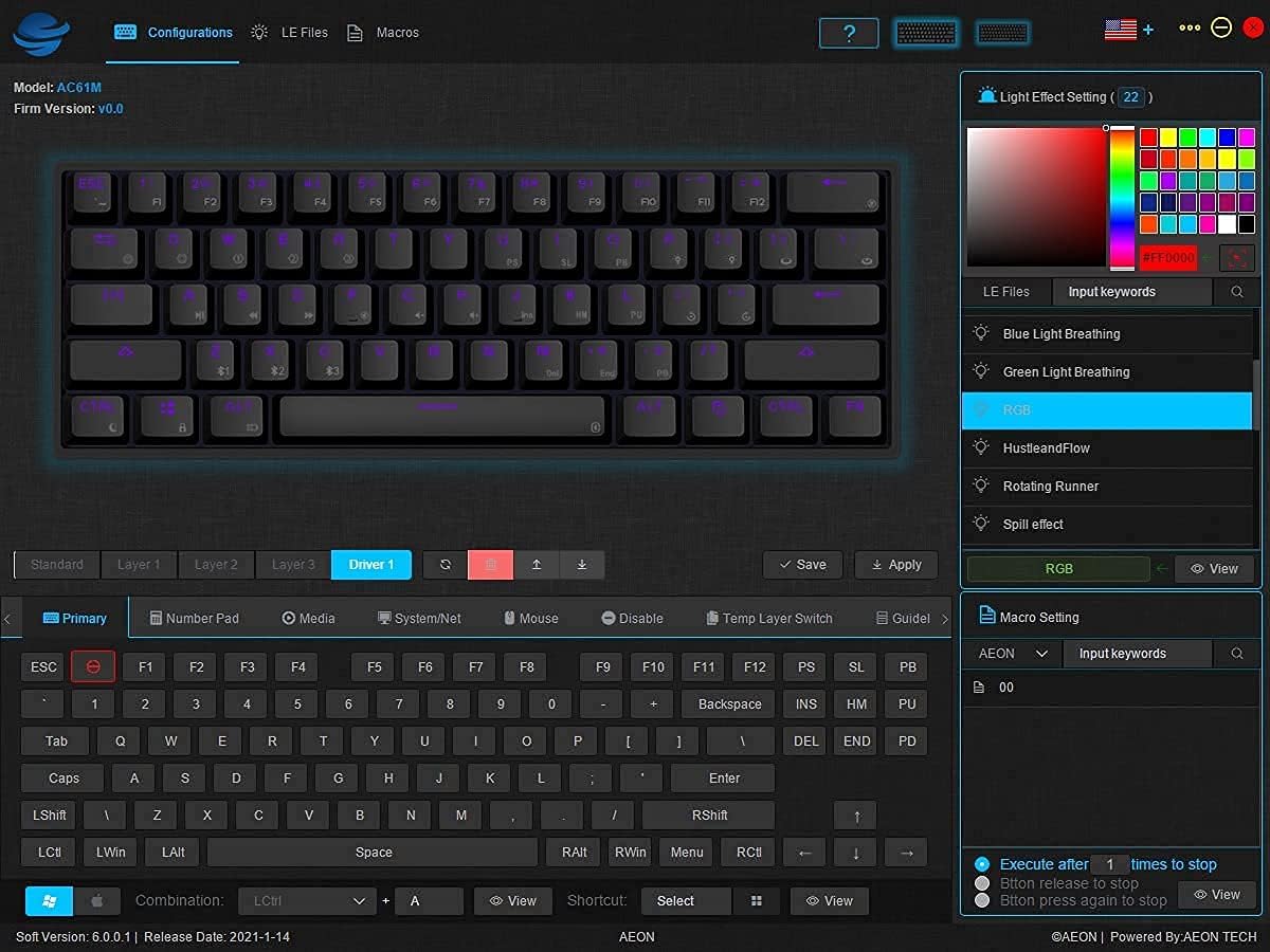 AEON Gaming AC61M GK61 Mechanical Gaming Keyboard