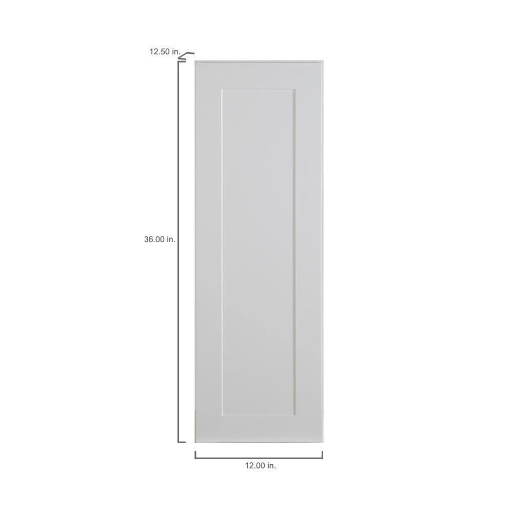 Hampton Bay Cambridge Shaker Assembled 12x36x12.5 in. Wall Cabinet with 1 Soft Close Door in White