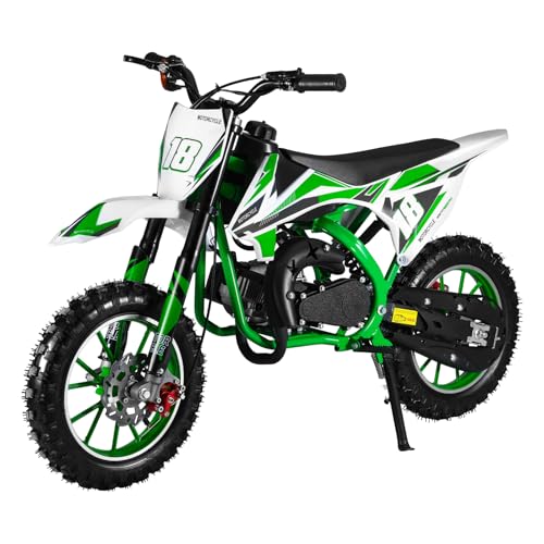 Mini Dirt Bike, 50 CC Gas Powered Mini Bike 2 Stroke, Off Road Motorcycle for Kids and Adult, Kids Dirt Bike with Front & Rear Disc Brakes