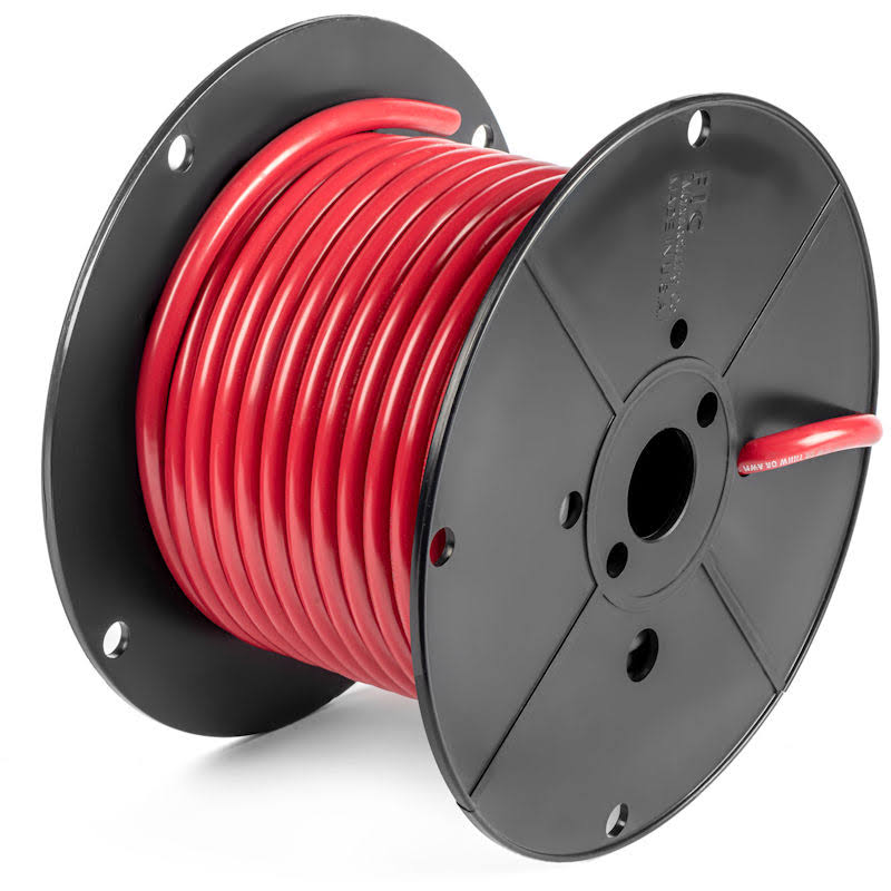 Spartan Power Battery Cable with Reel, 4/0 AWG, 25 ft, Red