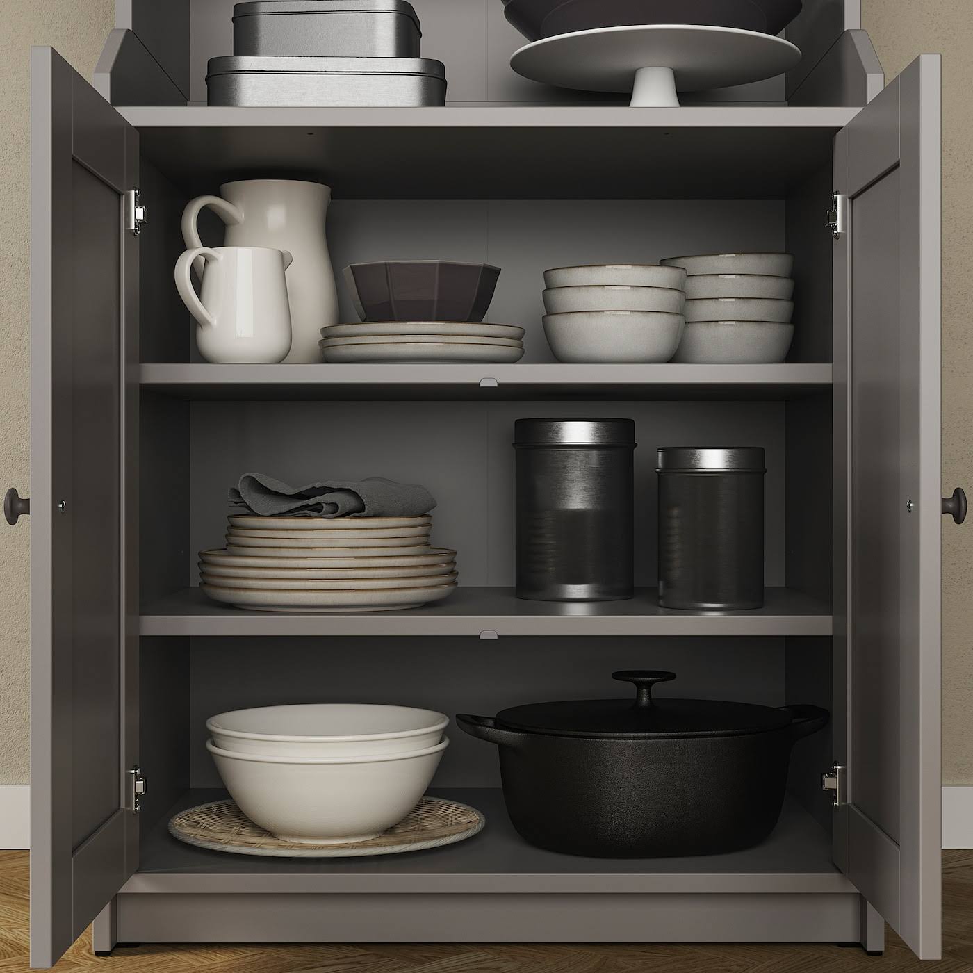 IKEA - HAUGA Cabinet with 2 Doors, Gray, 27 1/2X45 5/8 40415050