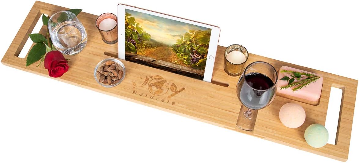 Premium Bathtub Tray, Bamboo Bath Caddy Tray for Tub, Your Ideal and Unique Bath tub Accessories for Adults