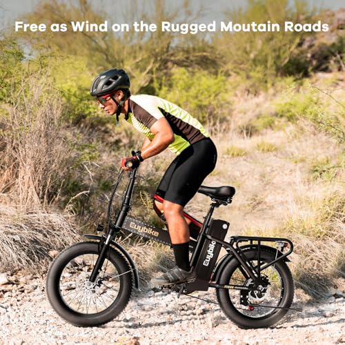 1000W Folding Electric Bike,48V 20AH Removable Battery E Bike,30+MPH,80 Miles Max Range Electric Bike for Adults,20" Fat Tire Foldable ebike
