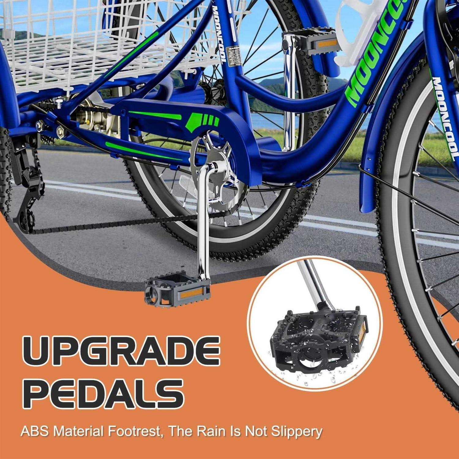 Lilypelle Adult Tricycle 7-Speed Wheel Cruiser Bike Trike Basket - Sports Supplies Online Store