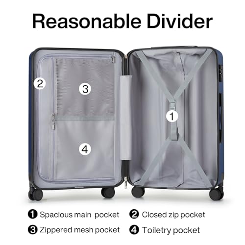 Hanke 29 Inch Luggage Suitcases With Spinner Wheels Lightweight PC hardside Rolling Suitcase With Travel Lock, Checked-Large 29-Inch(Blackish Green)