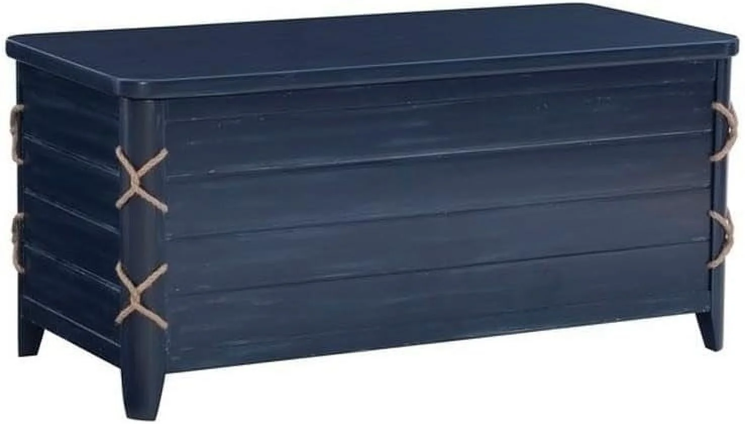 Zana Wood Rope Cedar Lined Storage Chest In Blue