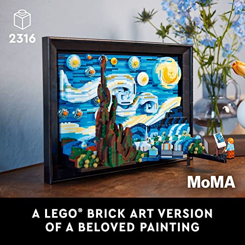 LEGO Ideas Vincent Van Gogh The Starry Night - 3D Puzzle Building Set for Adults, Ages 18+ - Beautifully Detailed Home Wall Art Decor