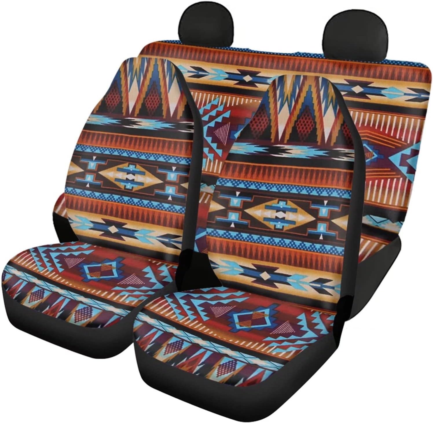 SEANATIVE Stretchy Car Seat Cover Camo Forest Deer Universal Car Interior Seat Cover Machine Washable Anti-Slip Front and Rear Bench Back Seat Cover