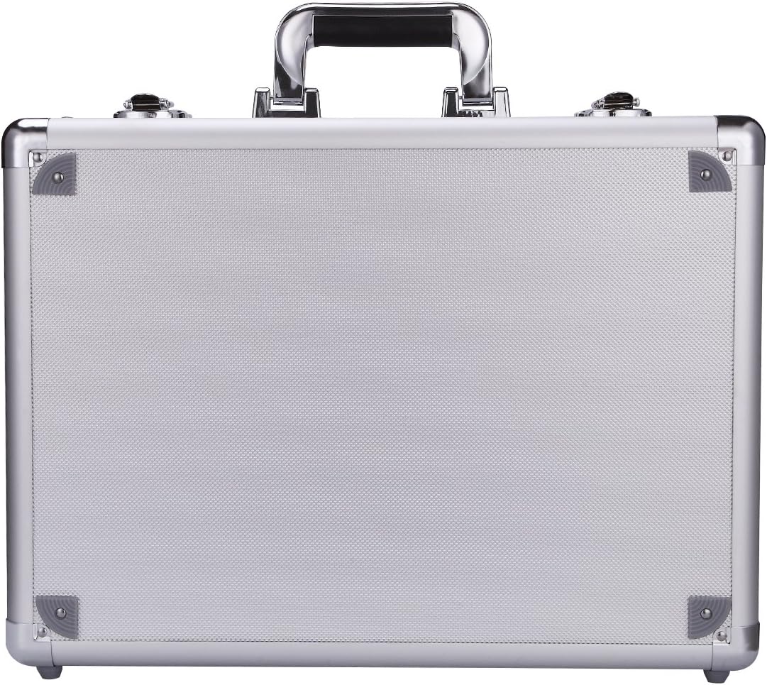 Small Aluminum Hard Case Briefcase Silver Carrying Case Flight Cases Portable Equiment Tool Case Box008A-S