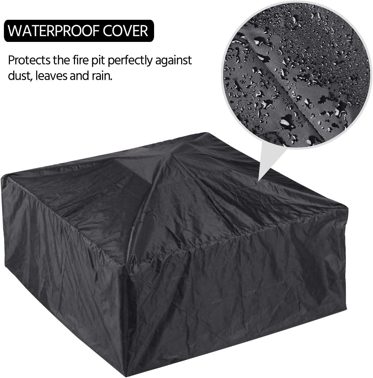 Yaheetech Multifunctional Fire Pit Table 32in Square Metal Firepit Stove Backyard Patio Garden Fireplace for Camping, Outdoor Heating