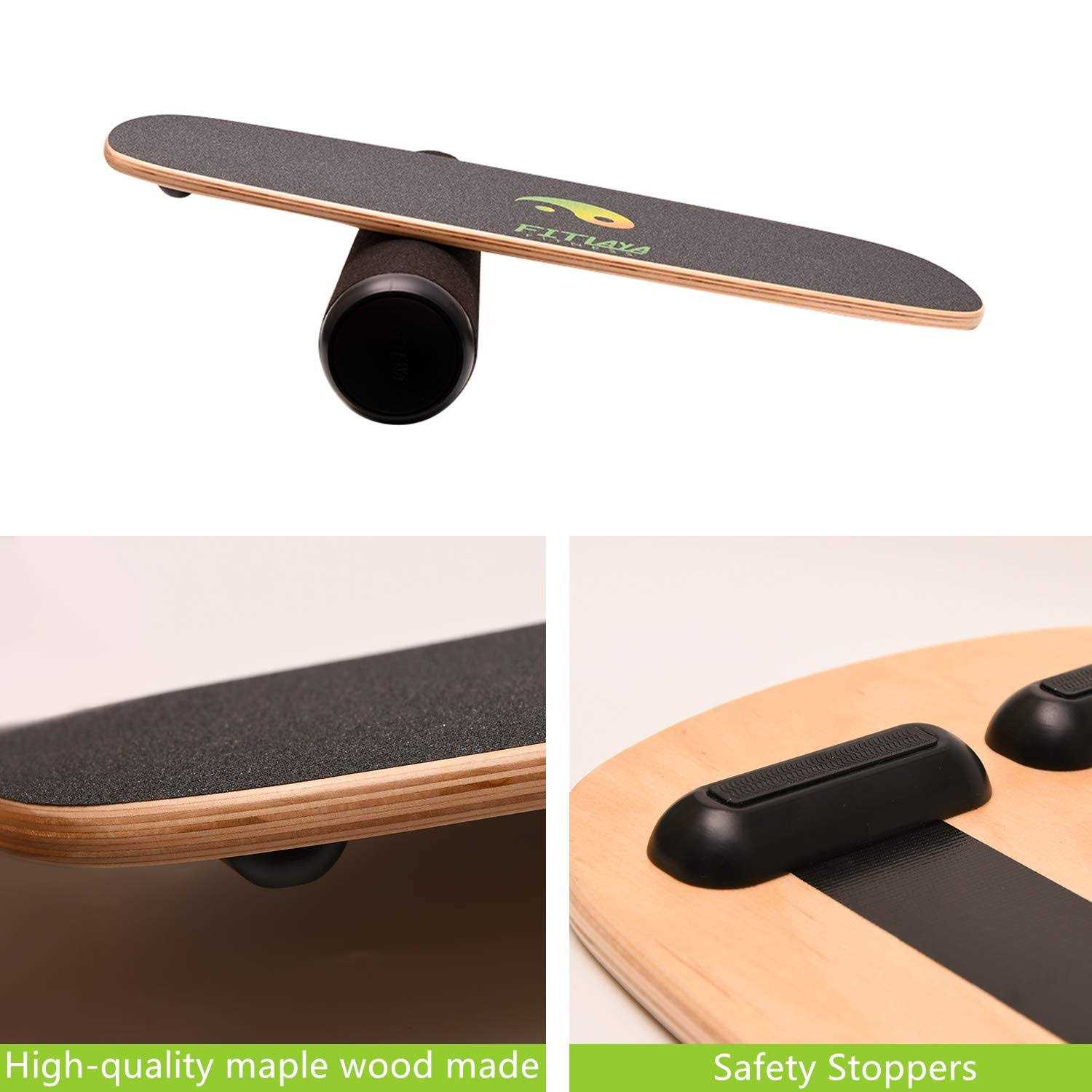 Fitlaya Fitness Balance Board Trainer Wooden Training Equipment for Fitness Workout, Hockey, Skateboarding, Surfing and Snowboar