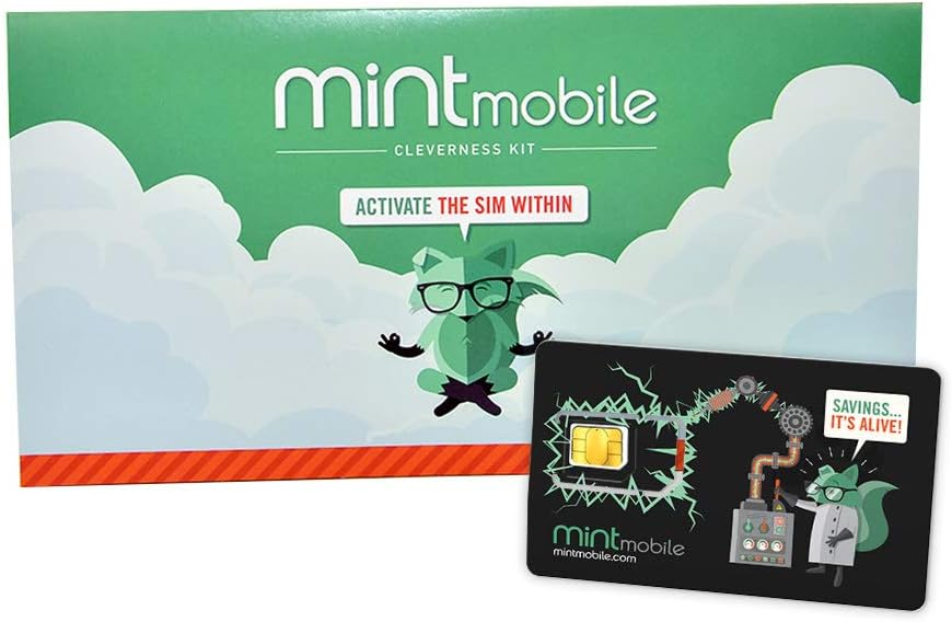 $20/Month Mint Mobile Wireless Plan | 10GB of 5G • 4G LTE Data + Unlimited Talk & Text for 3 Months (3-in-1 GSM SIM Card)